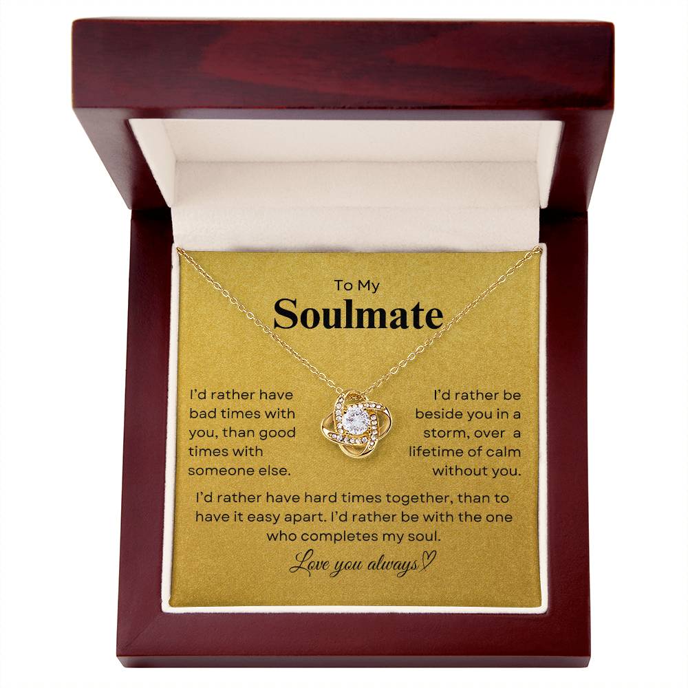 TO MY SOULMATE - Lifetime of Calm  |  Love Knot Necklace (Y)