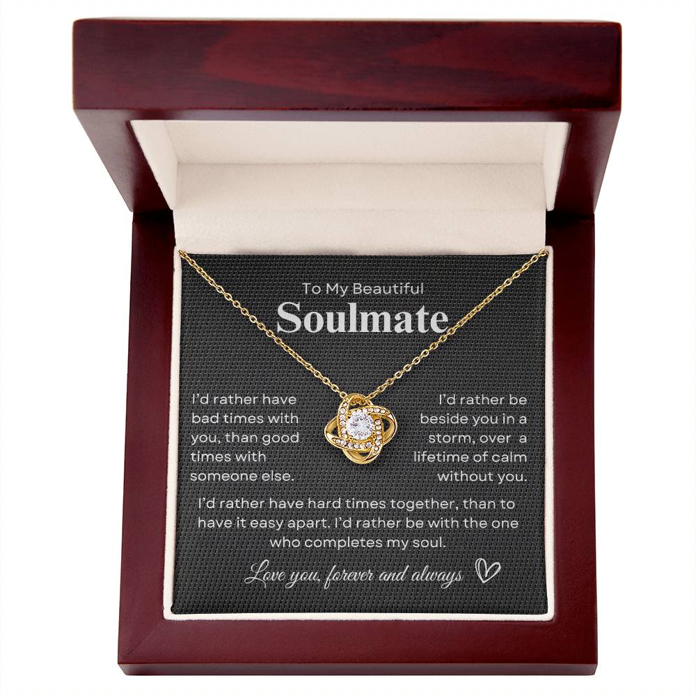 TO MY SOULMATE - Lifetime of Calm  |  Love Knot Necklace (BB)