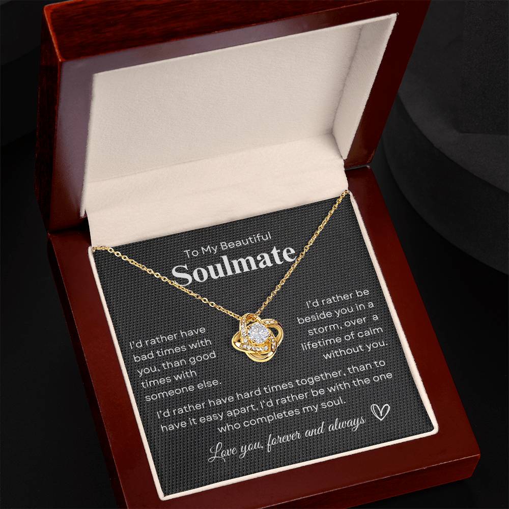 TO MY SOULMATE - Lifetime of Calm  |  Love Knot Necklace (BB)