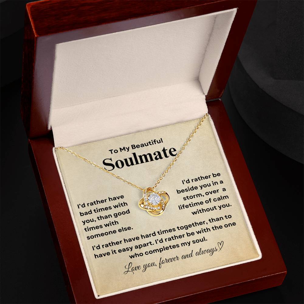 TO MY SOULMATE - Lifetime of Calm  |  Love Knot Necklace (1)