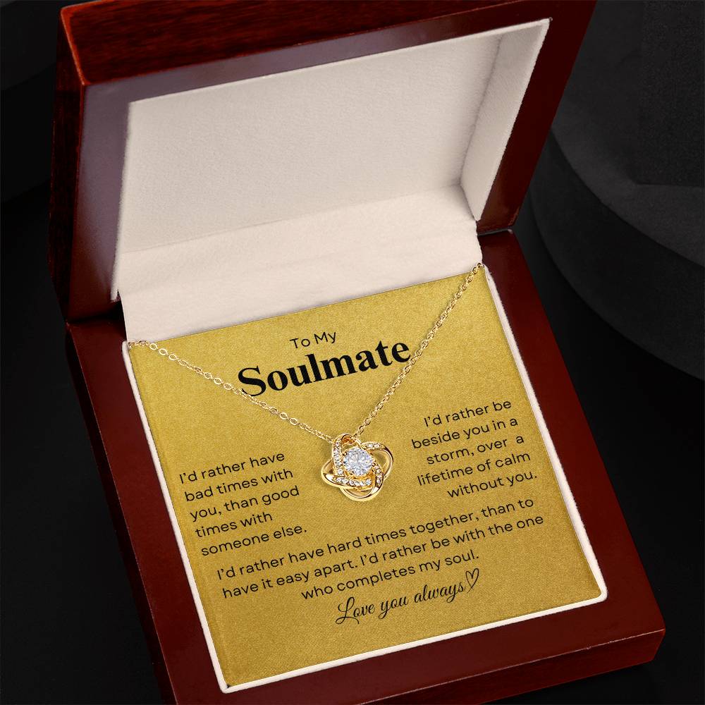 TO MY SOULMATE - Lifetime of Calm  |  Love Knot Necklace (Y)