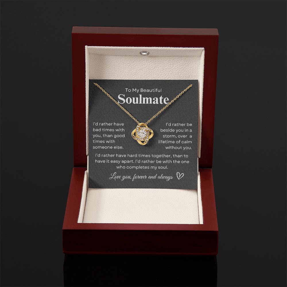 TO MY SOULMATE - Lifetime of Calm  |  Love Knot Necklace (BB)
