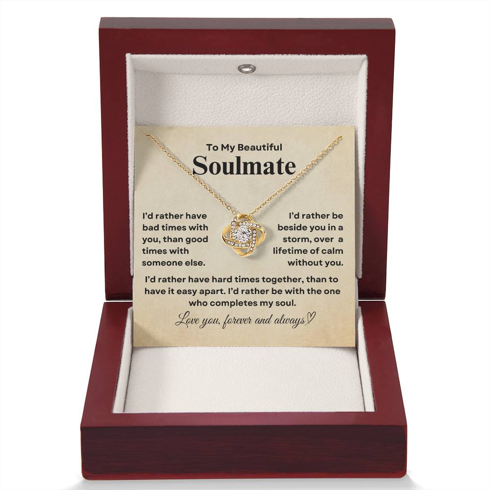 TO MY SOULMATE - Lifetime of Calm  |  Love Knot Necklace (1)