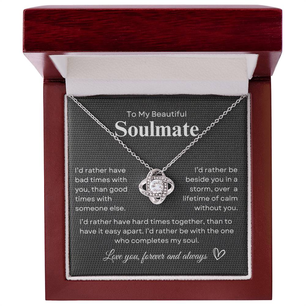 TO MY SOULMATE - Lifetime of Calm  |  Love Knot Necklace (BB)