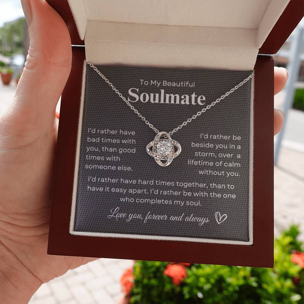 TO MY SOULMATE - Lifetime of Calm  |  Love Knot Necklace (BB)