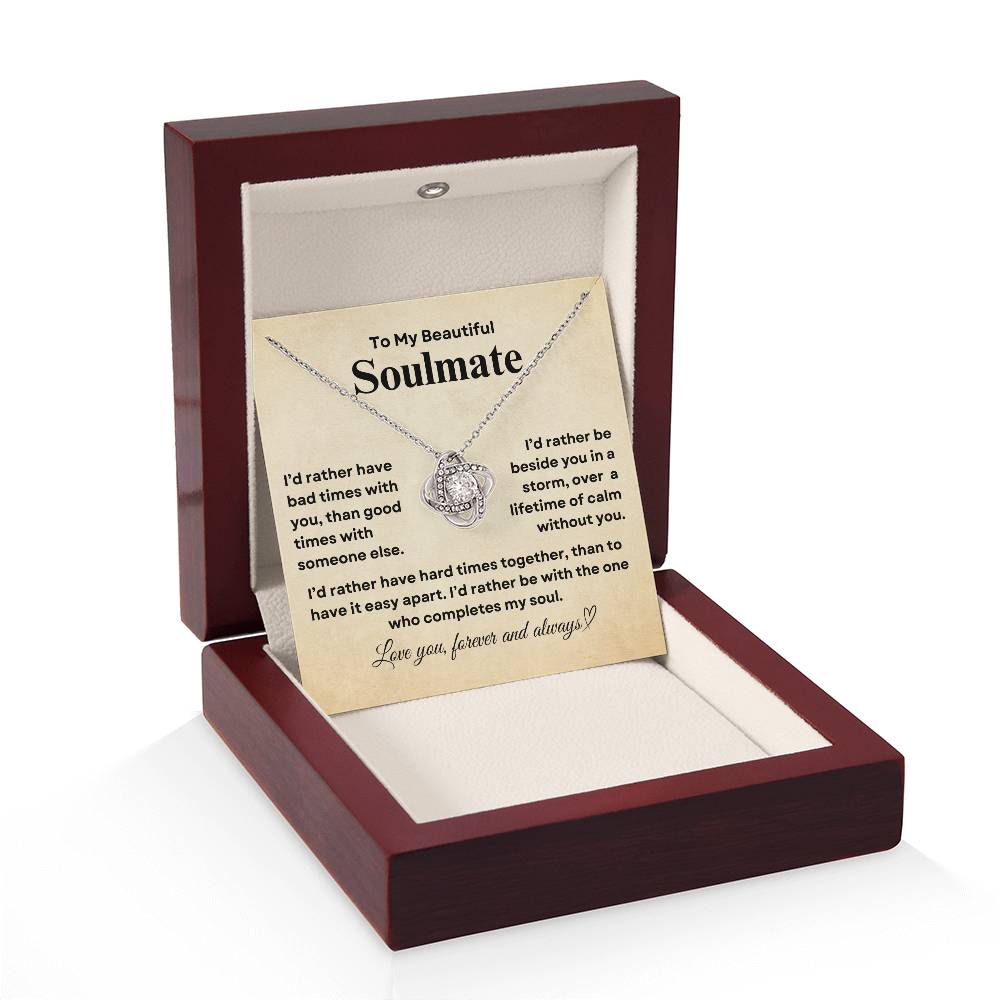 TO MY SOULMATE - Lifetime of Calm  |  Love Knot Necklace (1)