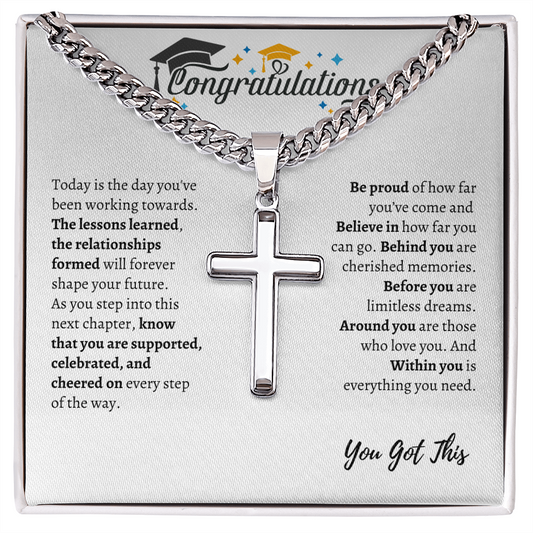 Cross Necklace - Congratulations / Be Proud