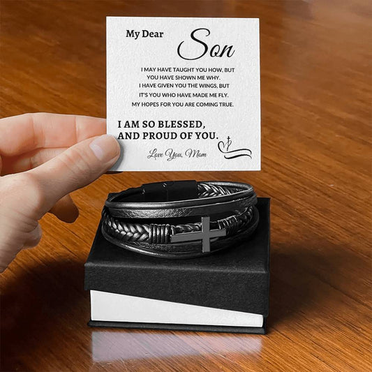 My Dear Son - Proud Of You |  Cross Bracelet