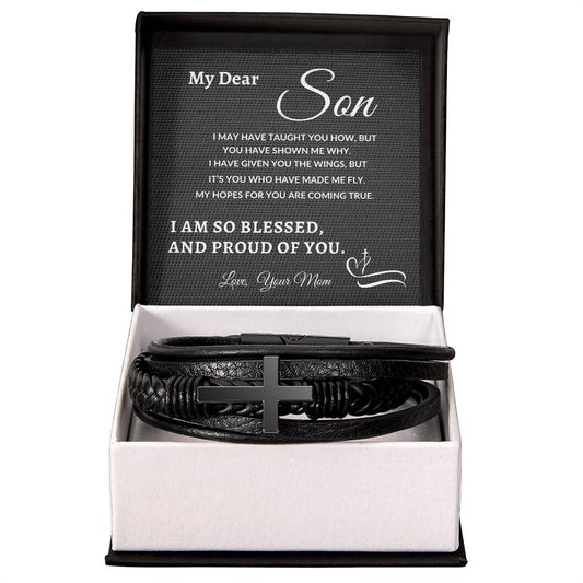 My Dear Son - I Am So Blessed | Cross Bracelet