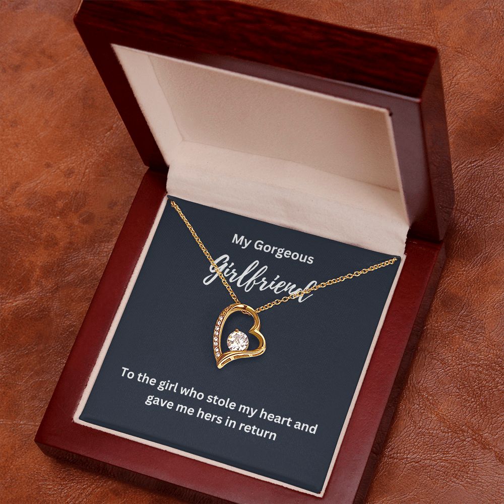 Stole My Heart Necklace - 14k/18k Gold Plated Heart-Shaped CZ Pendant