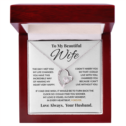 Special Gift For Wife “The Day I Met You My Life Changed” Forever Love Necklace