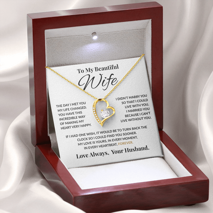 Special Gift For Wife “The Day I Met You My Life Changed” Forever Love Necklace