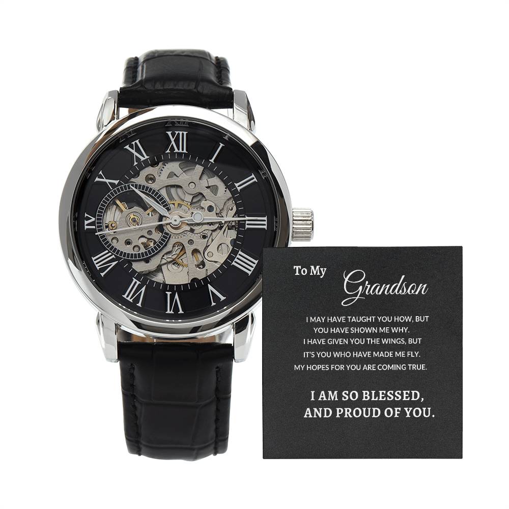 To My Grandson - Proud Of You  | Openwork Watch