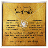 Thumbnail for TO MY SOULMATE - Lifetime of Calm  |  Love Knot Necklace