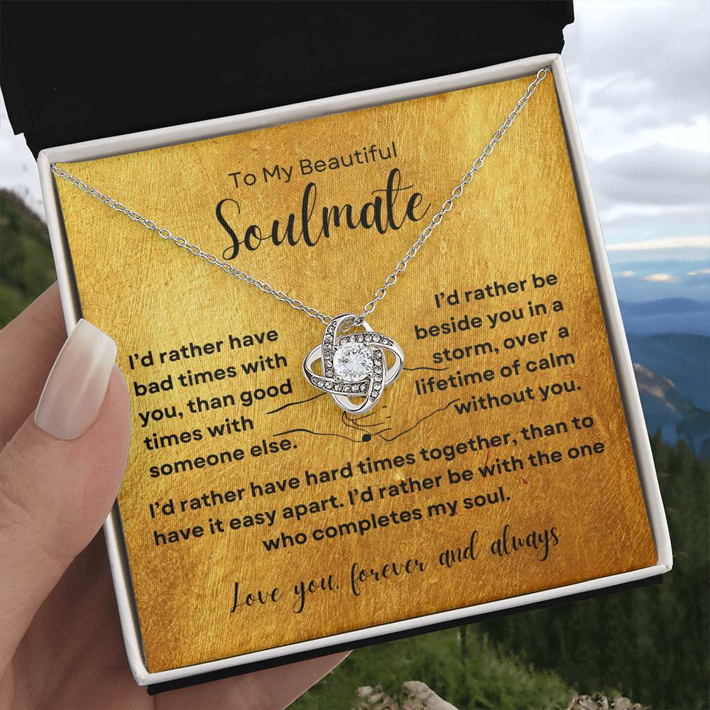 TO MY SOULMATE - Lifetime of Calm  |  Love Knot Necklace