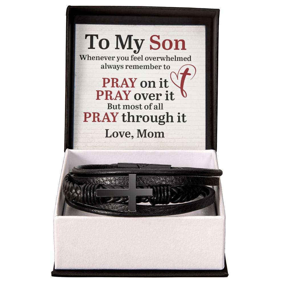 To My Son - Pray Over It - Cross Bracelet