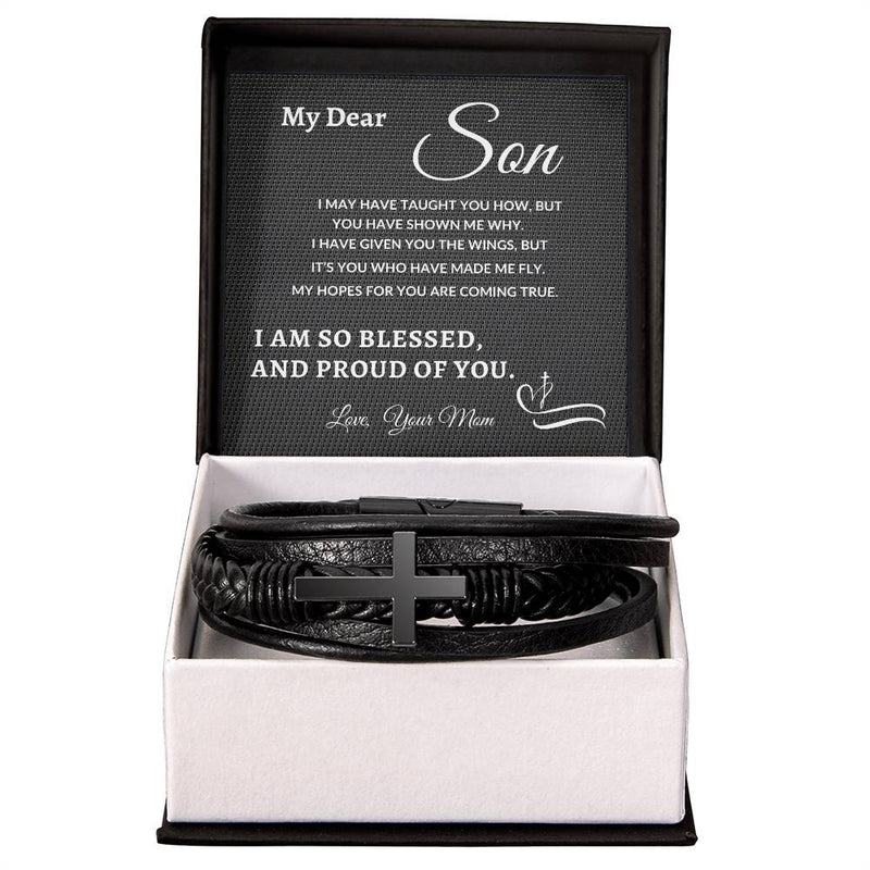 My Dear Son - I Am So Blessed | Cross Bracelet