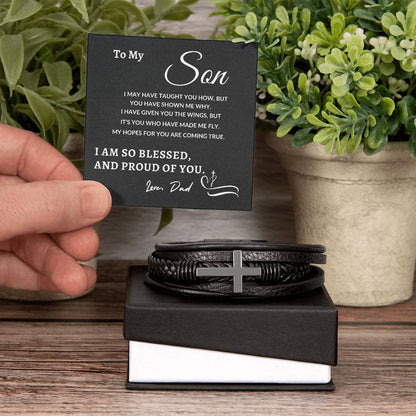 To My Son - Proud Of You |  Cross Bracelet
