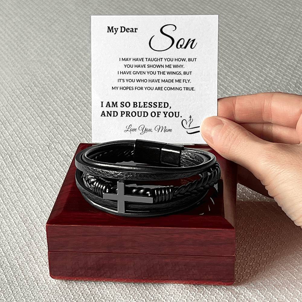 My Dear Son - Proud Of You |  Cross Bracelet