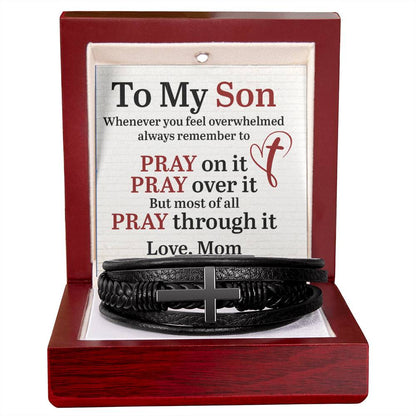 To My Son - Pray Over It - Cross Bracelet