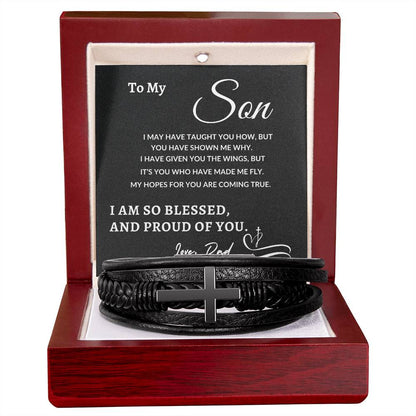 To My Son - Proud Of You |  Cross Bracelet