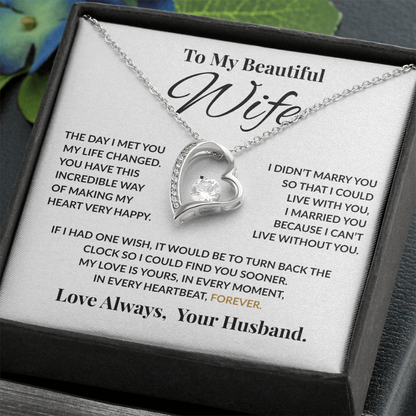 Special Gift For Wife “The Day I Met You My Life Changed” Forever Love Necklace