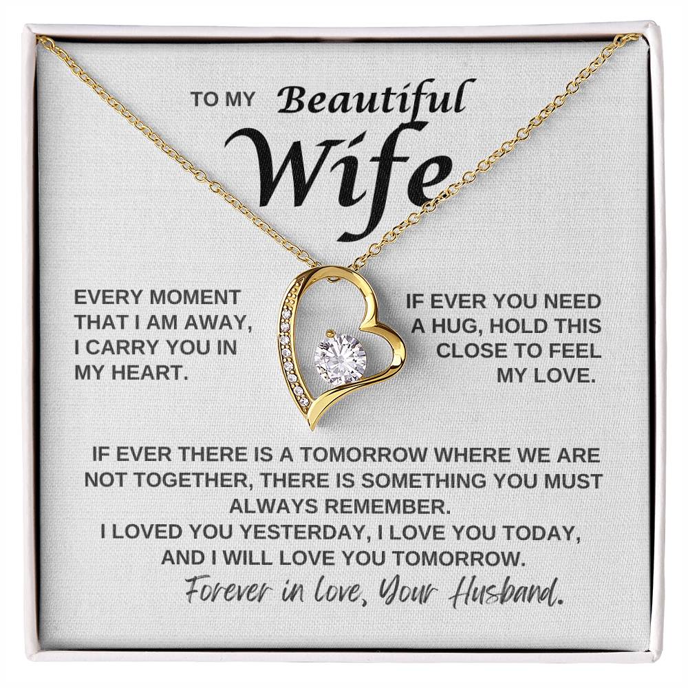 To My Wife - Feel My Love - Forever Love Necklace