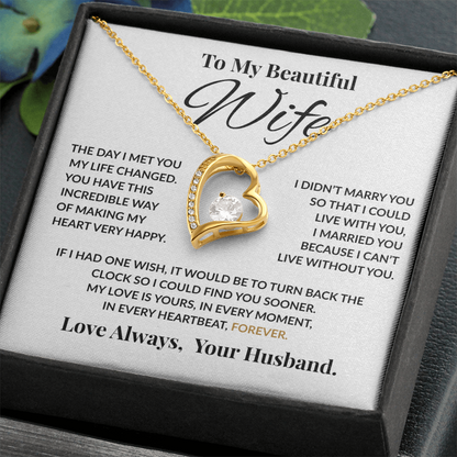 Special Gift For Wife “The Day I Met You My Life Changed” Forever Love Necklace