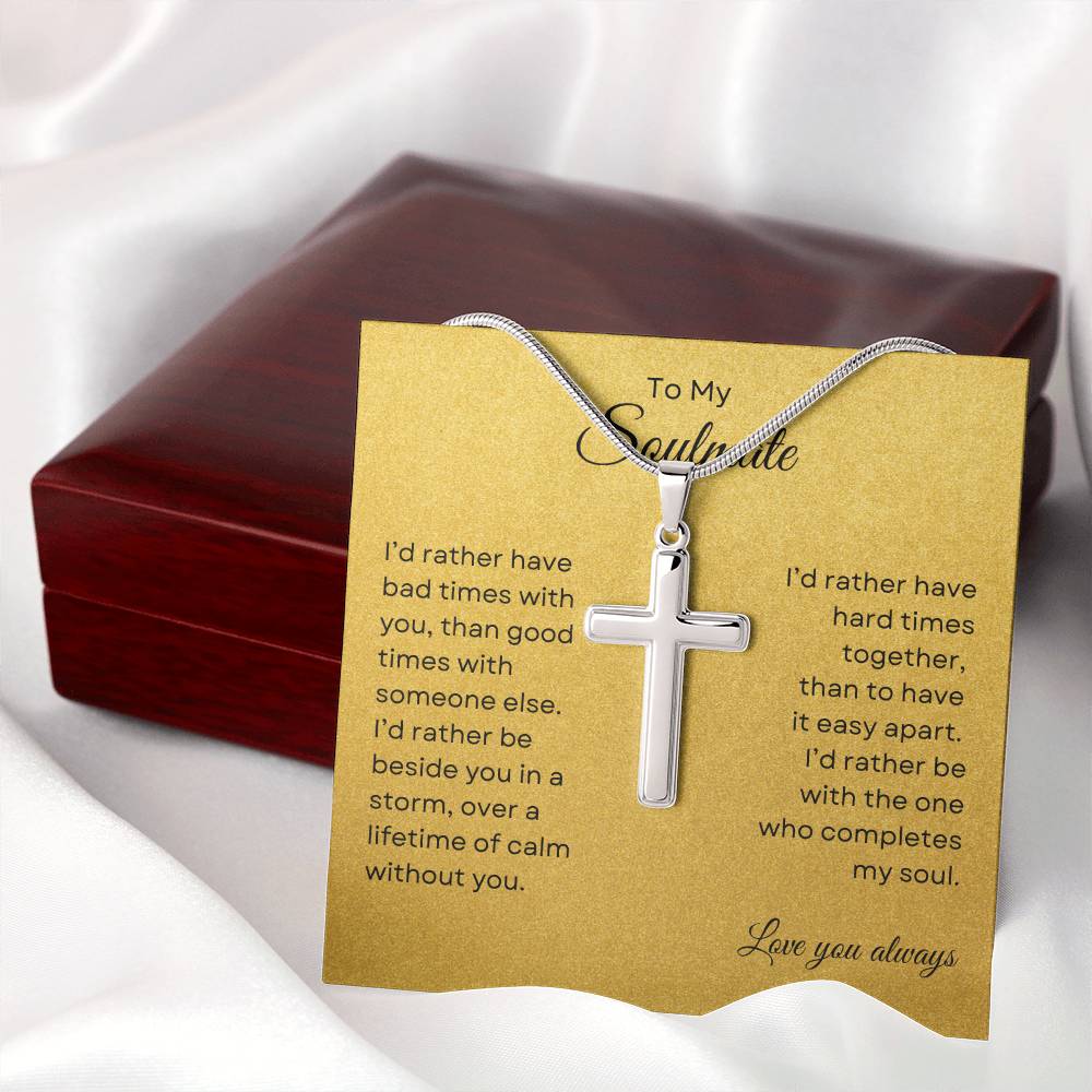 TO MY SOULMATE - Lifetime of Calm  |   Cross Necklace