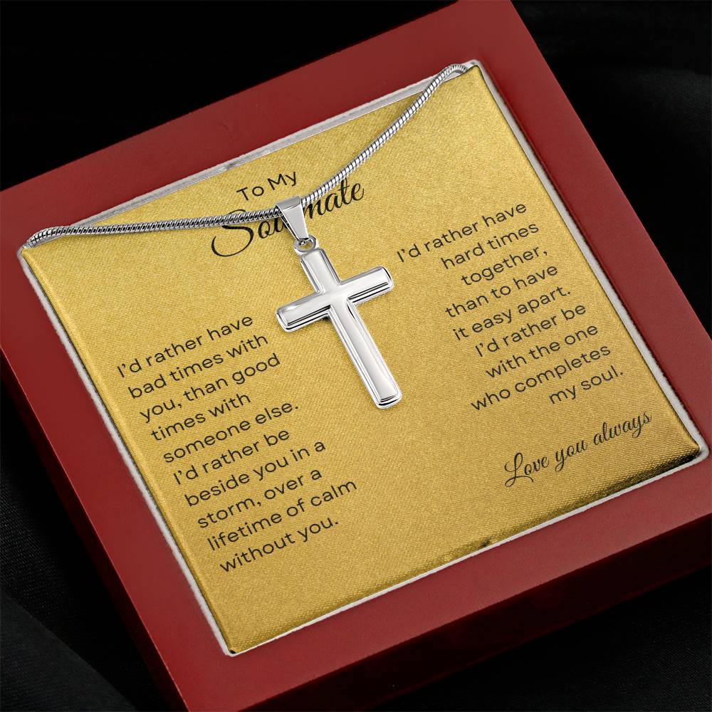 TO MY SOULMATE - Lifetime of Calm  |   Cross Necklace